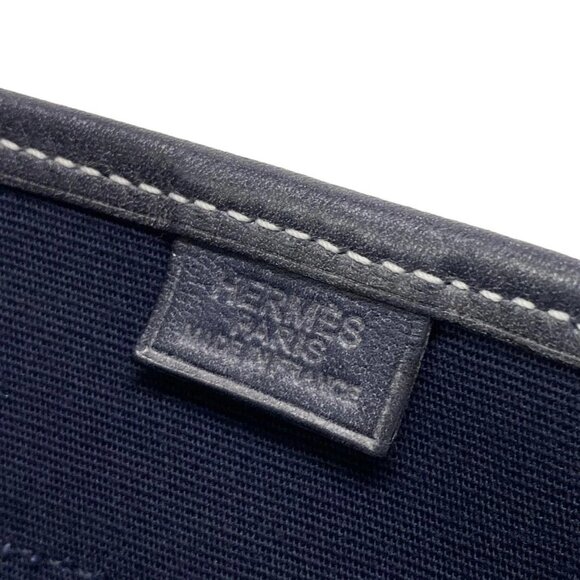 Auth HERMES Buenaventura Mini - Blue Indigo Toile Officier Veau Barenia None - Picture 15 of 15